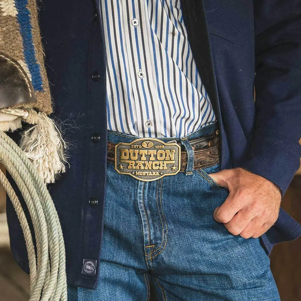 Montana Silversmiths Yellowstone 'DUTTON RANCH MONTANA' BELT BUCKLE TV show