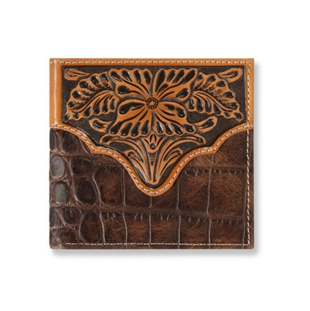 Ariat Floral Croc Print Bifold Wallet