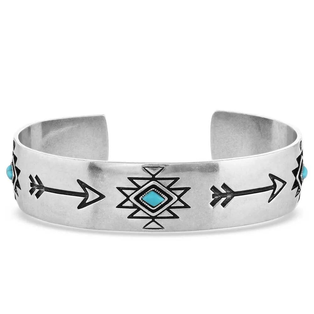 Turquoise & Silver Cuff Bracelt