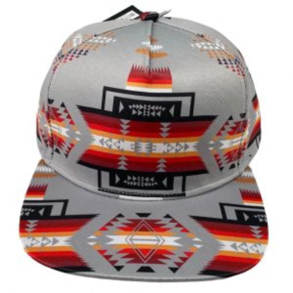 Nativo Gray Aztec Design Hat w/ Snapback