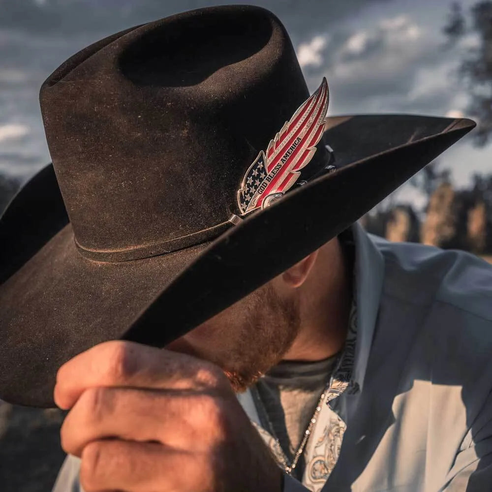 USA 'God Bless America' Cowboy Hat Feather
