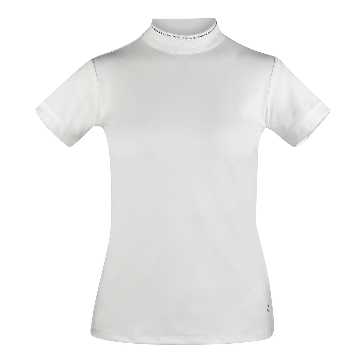 Horze Women's White Georgia Short Sleeve Show Shirt w/ Crystals