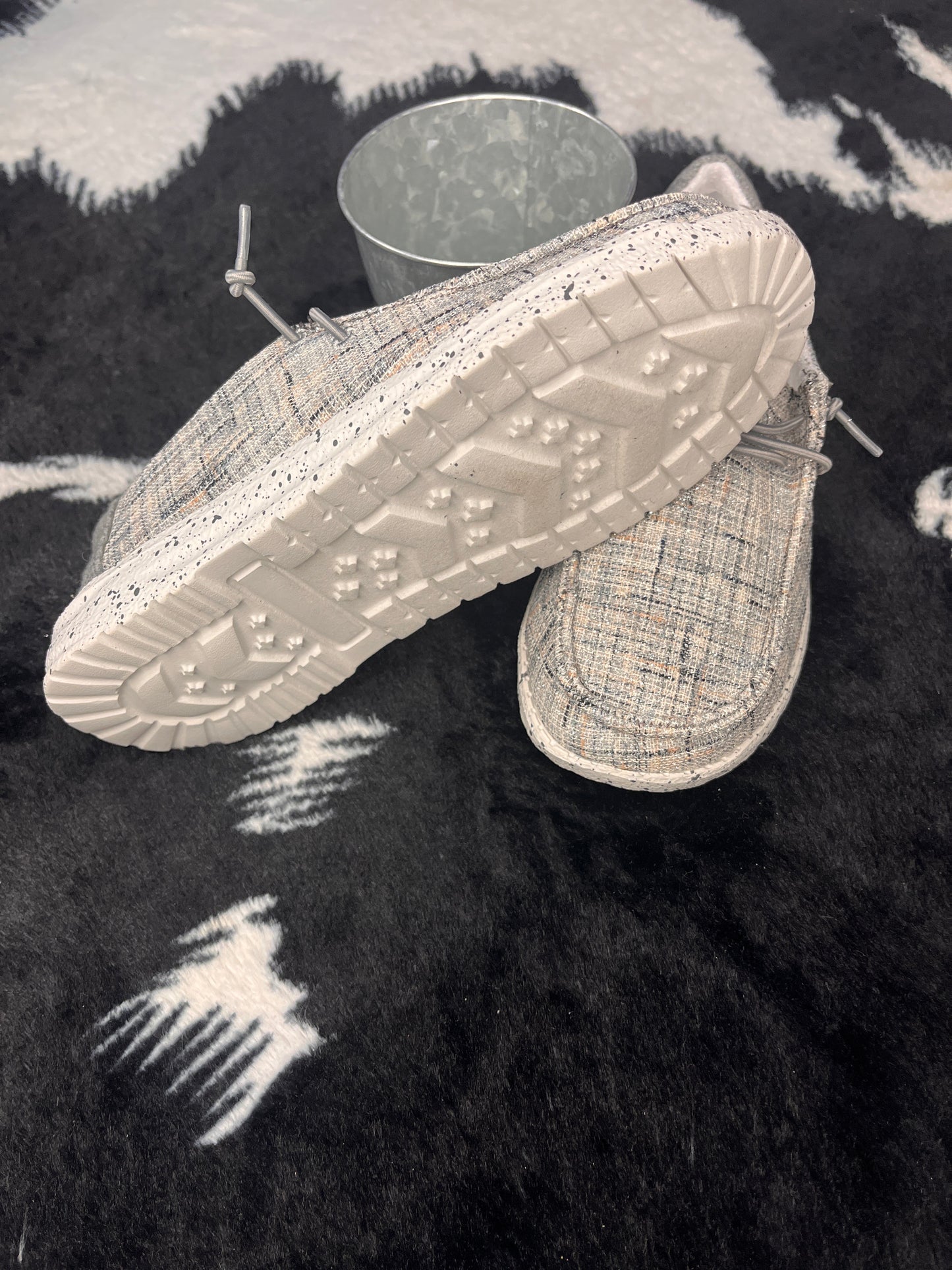 Women's Gypsy Jazz Grey 'CASSANDRA' SLIP ON SHOES w/ Sparkle