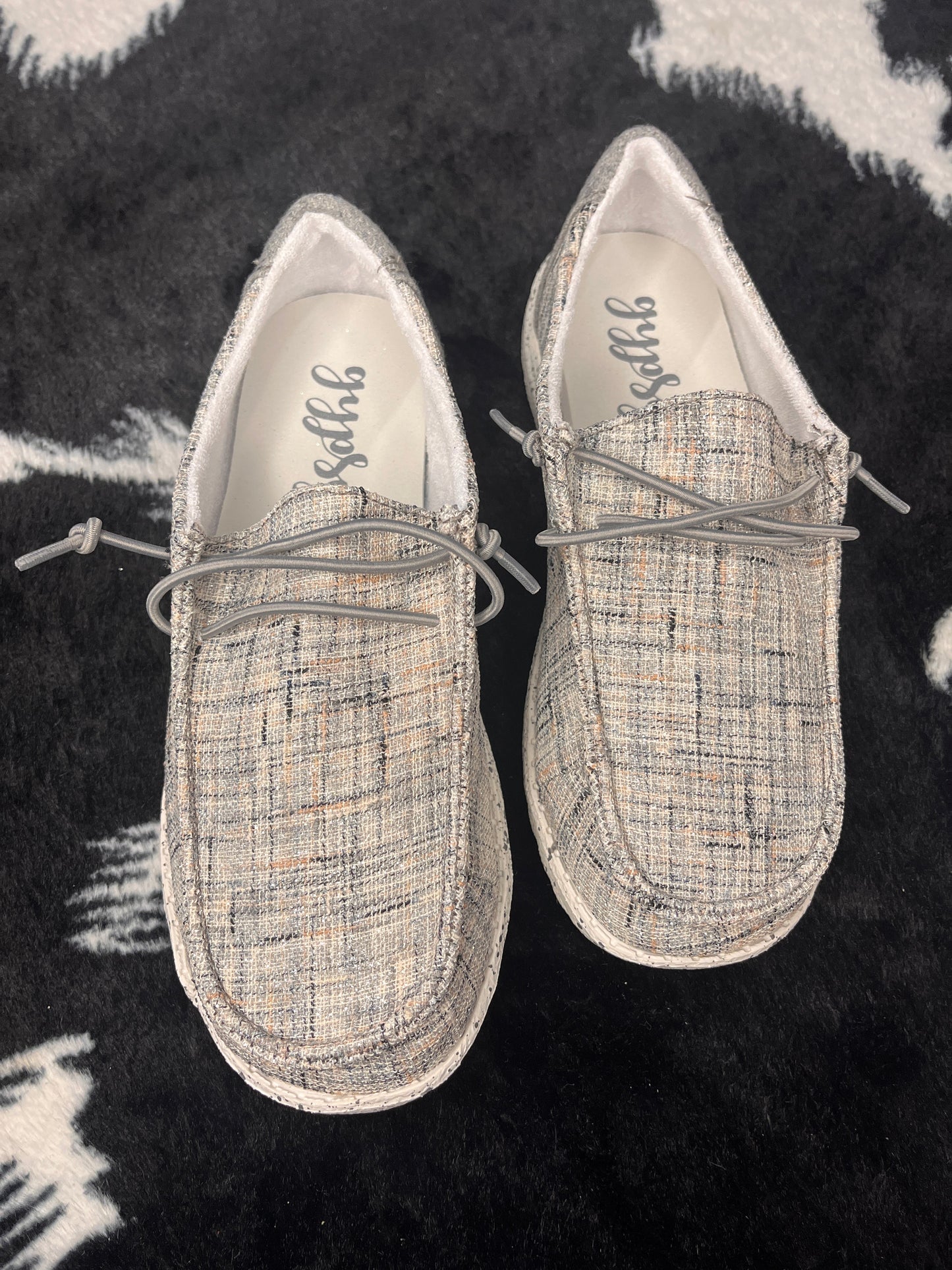 Women's Gypsy Jazz Grey 'CASSANDRA' SLIP ON SHOES w/ Sparkle