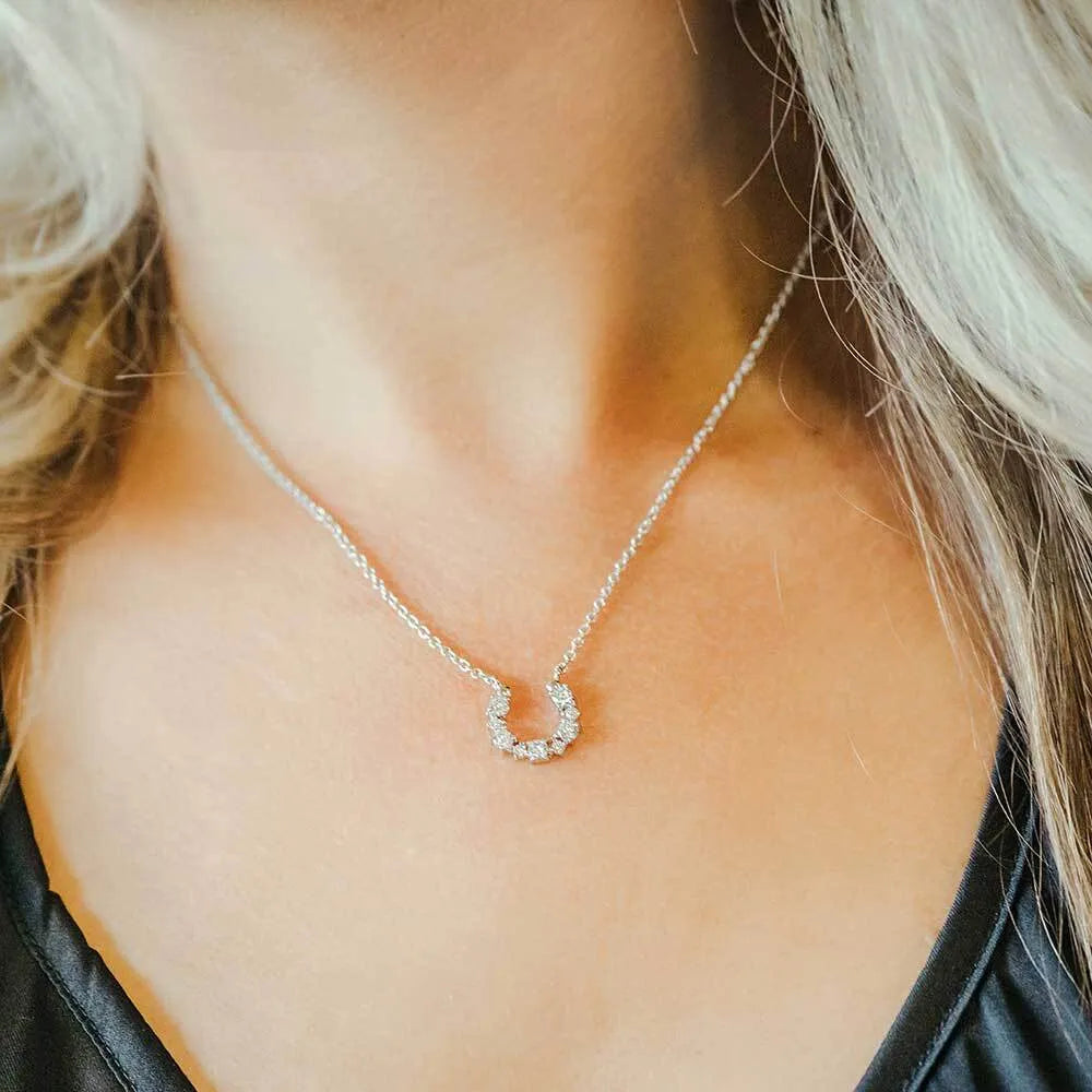 Montana Silversmiths Longline Crystal Horseshoe Necklace