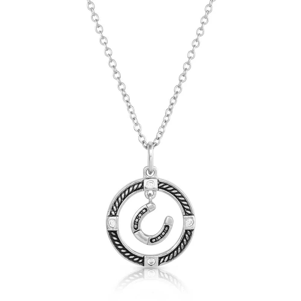 Montana Silversmiths Luck of the Draw Horseshoe Necklace