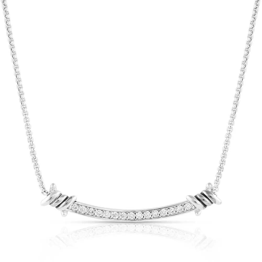 Montana Silversmiths Tied Up Crystal Barbed Wire Necklace