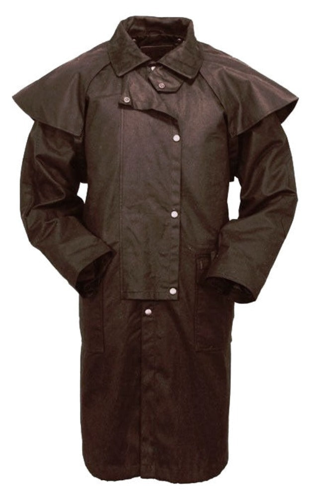 Full Length Waterproof Oilskin Duster Brown or Black