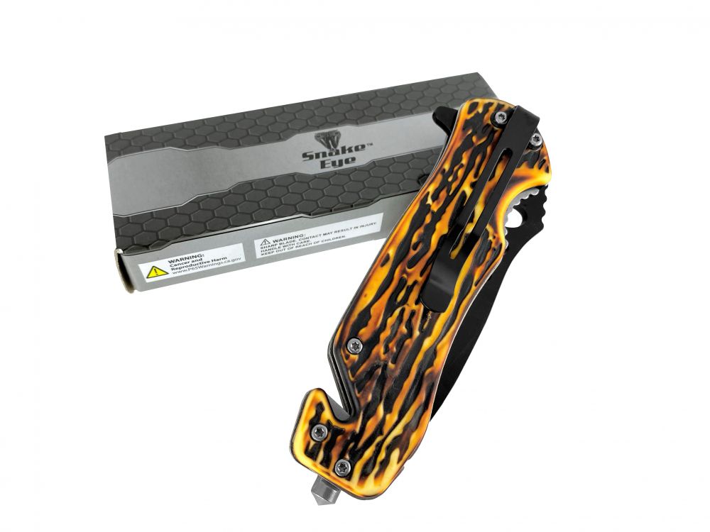 8.5" Tactical Spring Assist Knife w/ Deer antler design handle