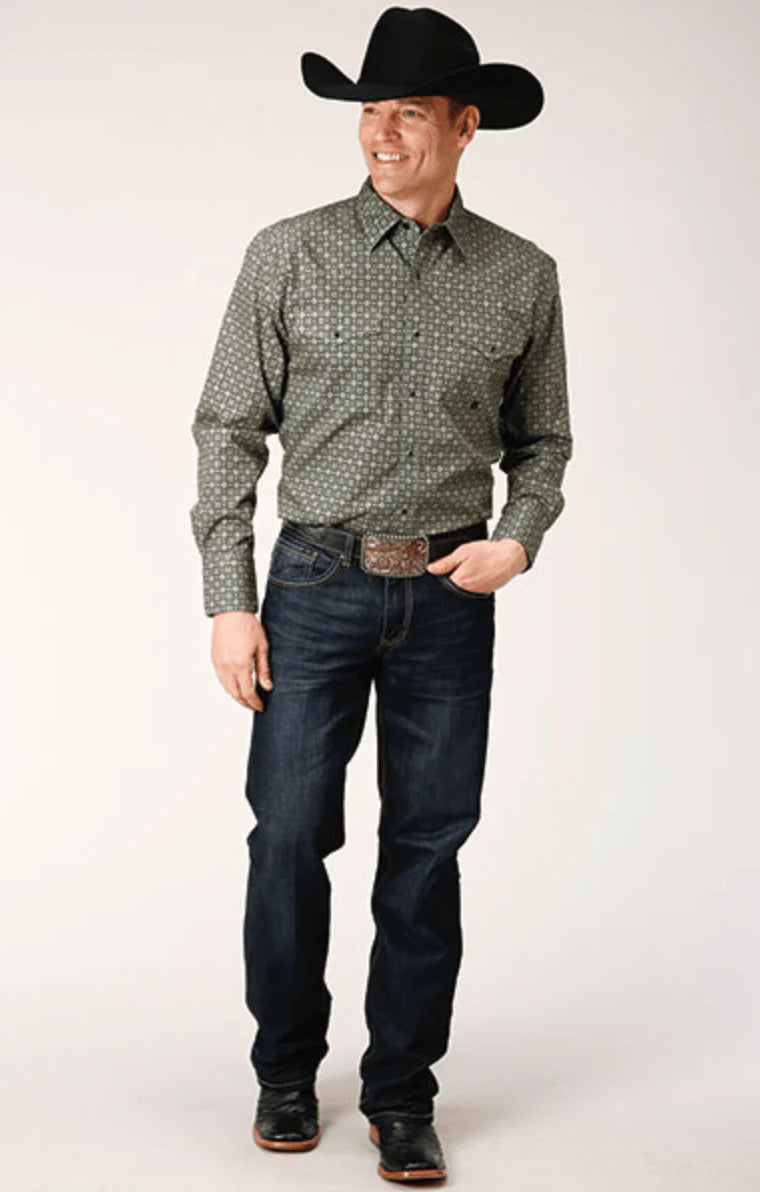 Men's Roper Forest Foulard Western Shirt w/ Snaps