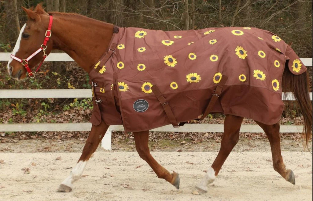 1200D HORSE TURNOUT BLANKET w/ SUNFLOWER PRINT