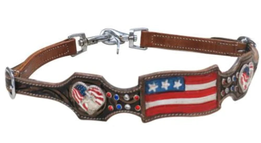 American Flag Leather Wither Strap