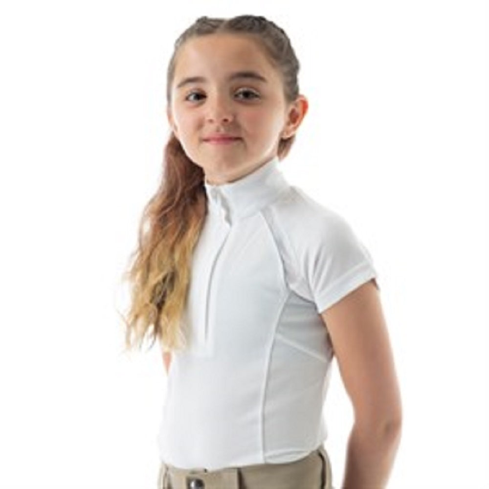 Youth kids Equinavia White 'LOTTA' HORSE ENGLISH SHIRT