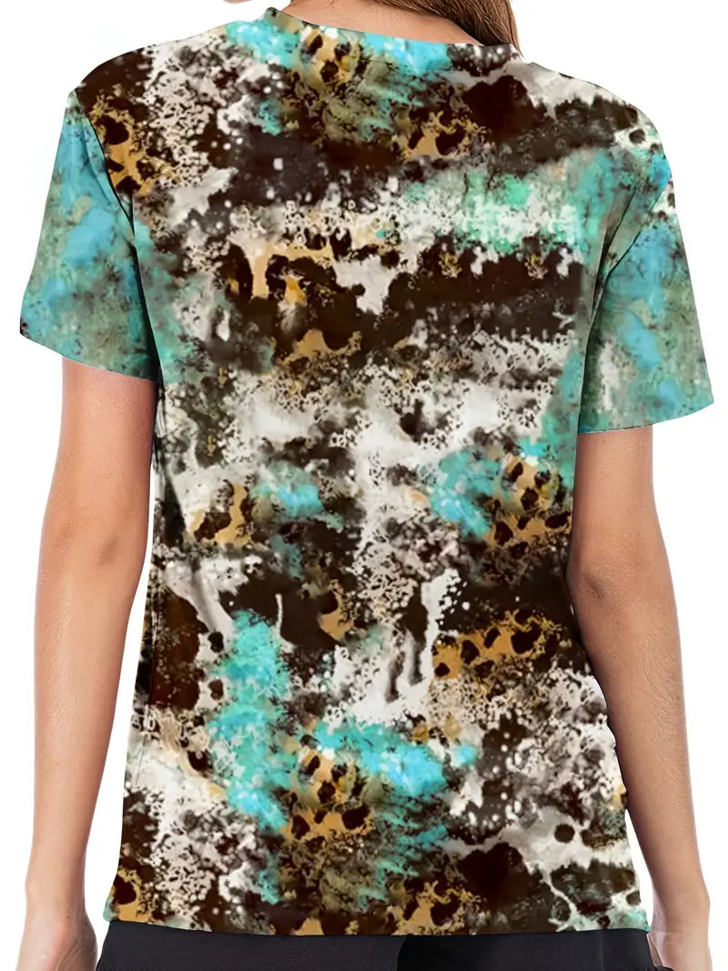 SALE Wallen Leopard Print Retro T-Shirt