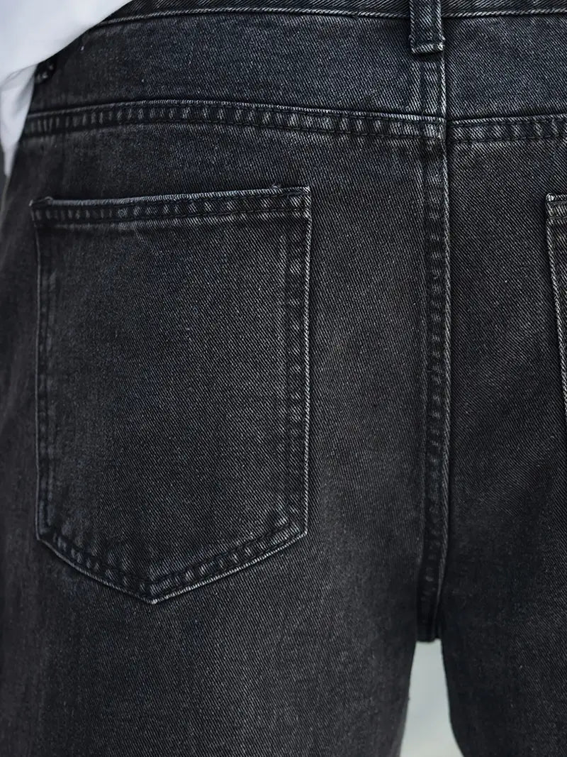 Men's Straight Fit Black Denim Jeans