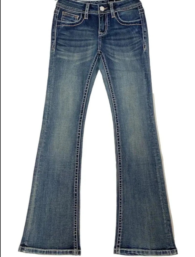 Girl's Grace in La Leopard Eagle Boot Cut Jeans