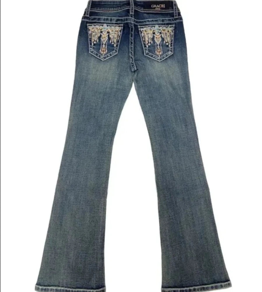 Girl's Grace in La Leopard Eagle Boot Cut Jeans