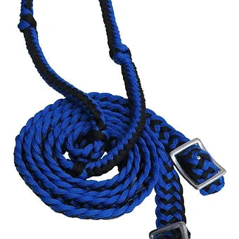 Showman 7' Braided Nylon Barrel Reins with Easy Grip Knots