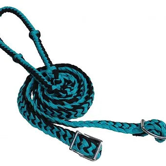 Showman 7' Braided Nylon Barrel Reins with Easy Grip Knots