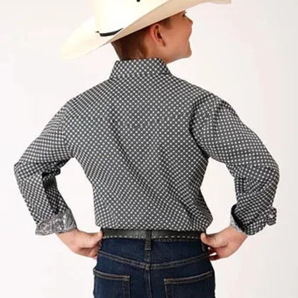 Boys Roper Black Diamond Star Western Shirt
