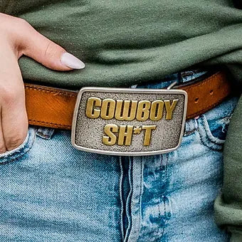 Montana Silversmiths 'Cowboy Sh*t' Attitude Belt Buckle