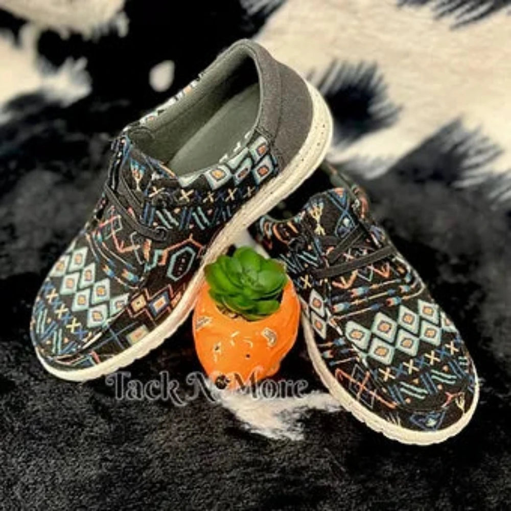 Women's Roper Black Aztec 'Hang Loose' Slip-On Shoes