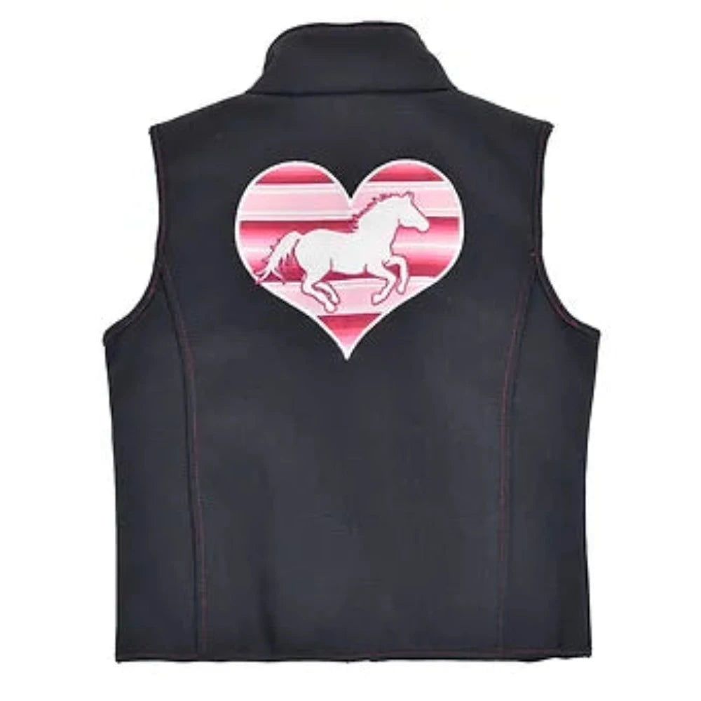 TODDLER GIRLS' SERAPE HEART HORSE GRAPHIC SOFTSHELL VEST