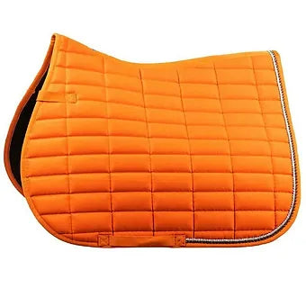 ORANGE CAESAR SADDLE PAD w/ Silver cord Crystals