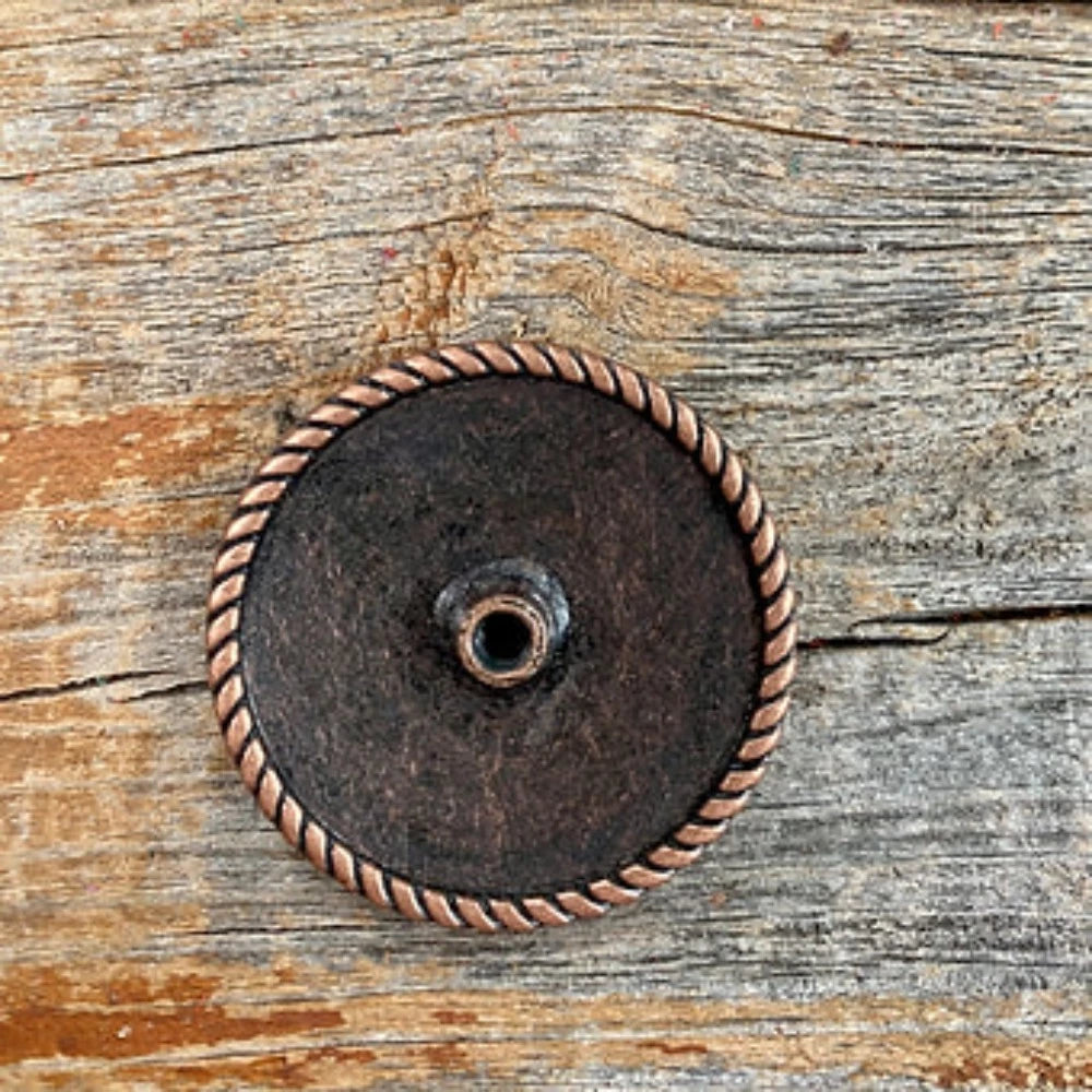 1 1/2" Copper Native American Rope Edge Concho/Scarf Slide