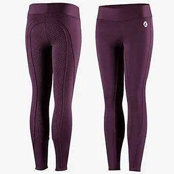 Horze Youth Jr Purple Active Silicone Full Seat Tights / Breeches