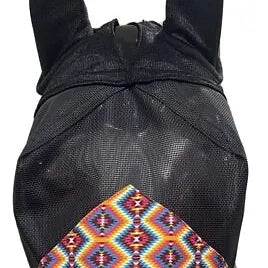 Showman Natural fiber SOUTHWEST AZTEC PRINT FLY MASK w/ Ears Average horse size