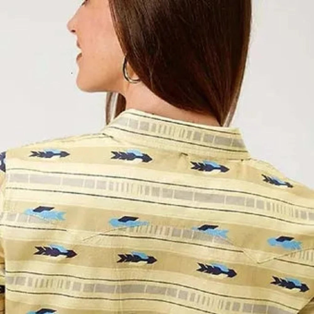Roper Women's Tan Yellow ARROW WESTERN SHOW SHIRT w/ Snaps