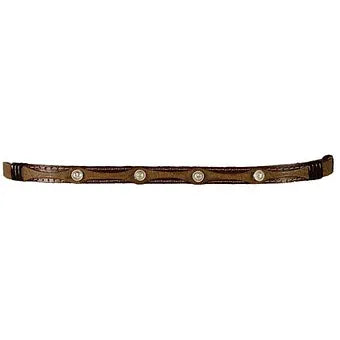 Adjustable Two-tone Brown Leather Hat Band w 4 Silver conchos for cowboy hat