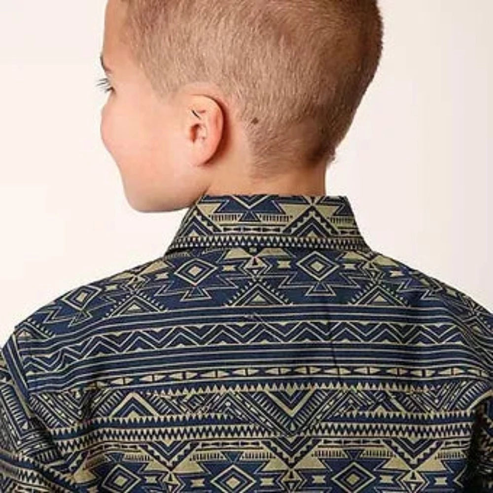 Boy's Roper Horizontal Aztec Print Shirt
