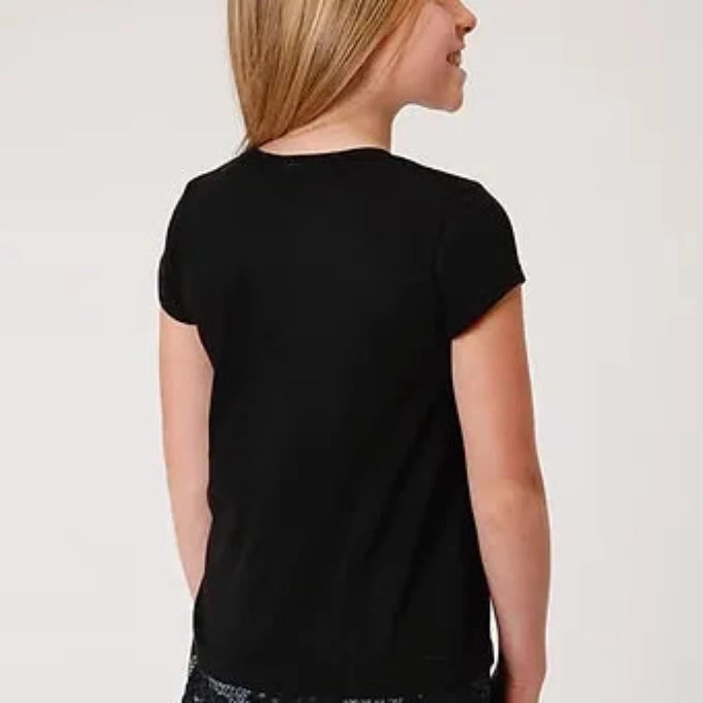 Girl's Roper Black 'LOVE' Horseshoe Shirt