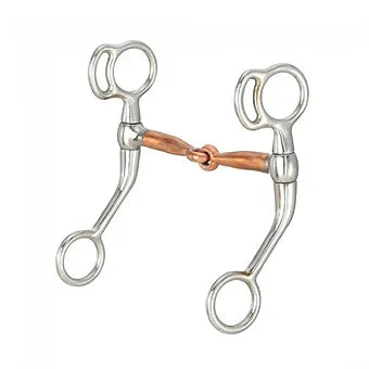 4" Kelly Silver Star Mini Miniature Tom Thumb Snaffle Bit w/ Copper Mouth