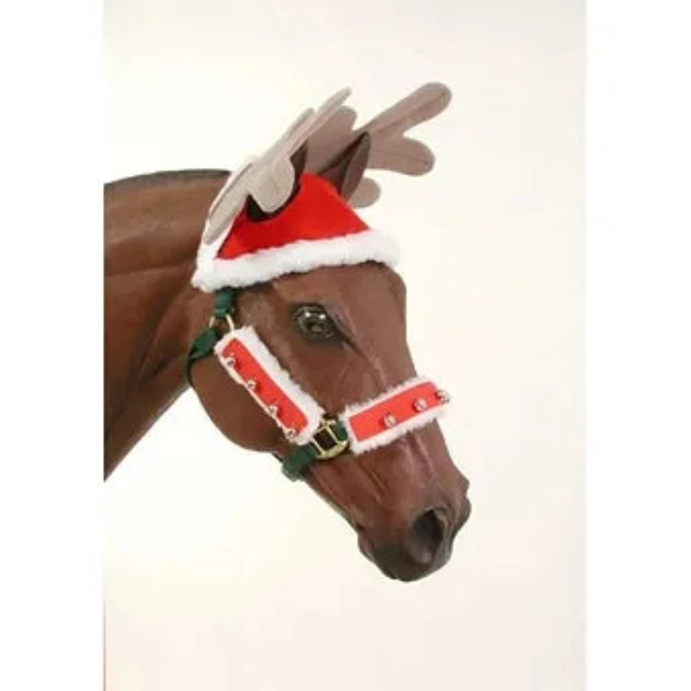 Holiday Costume Santa Reindeer Antler Hat for Horse