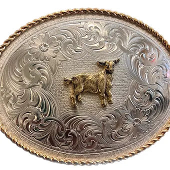 Montana Silversmiths Engraved German Silver Belt Buckle w/ Gold - 8 Styles