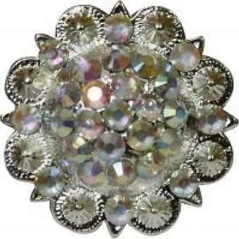 1 1/2" SILVER CONCHO w/ CRYSTAL RHINESTONES