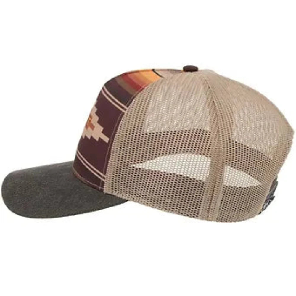 Brown & tan Ariat Aztec Serape Print Hat w/ Mesh back