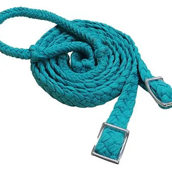 Showman 7' Braided Nylon Barrel Reins with Easy Grip Knots
