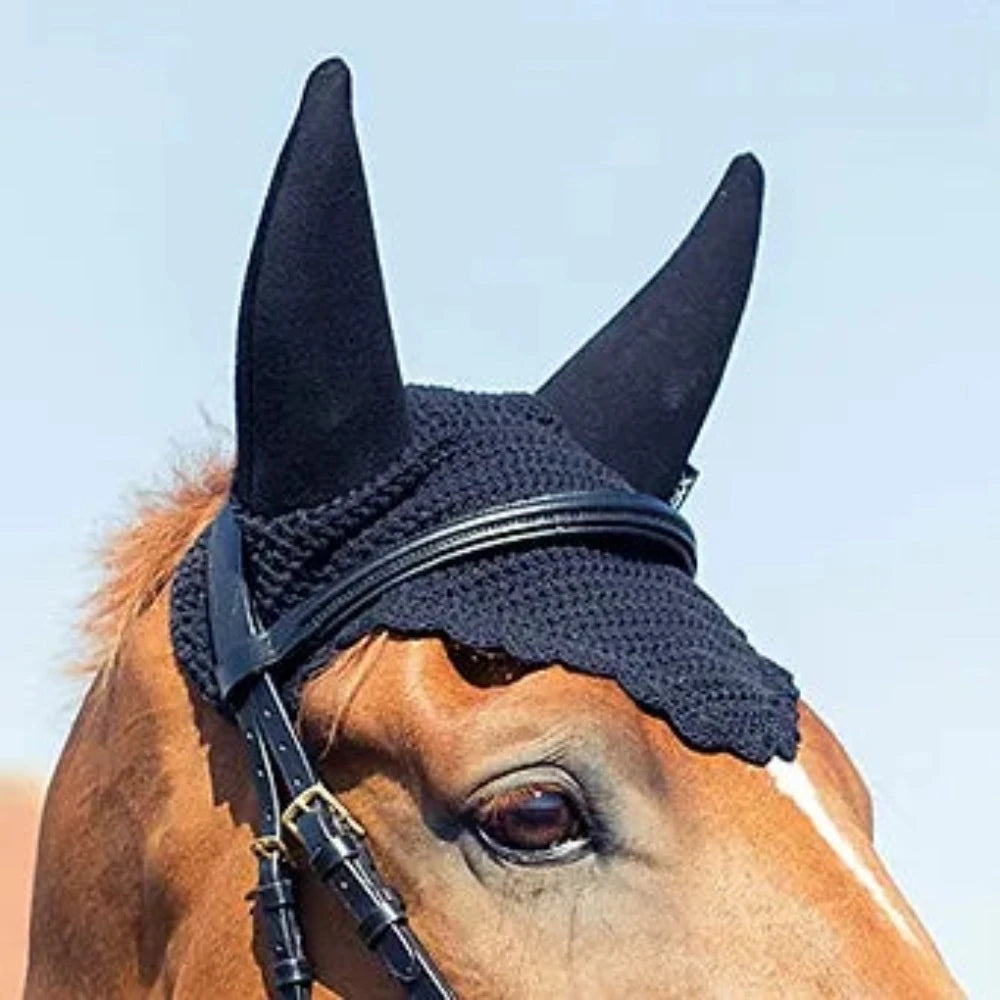 Horze Crochet Fly Veil Ear Net, Cob or Horse size