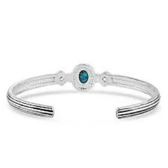 Montana Silversmiths 'Open Night Sky' Turquoise Cuff Bracelet w/ Oval stone