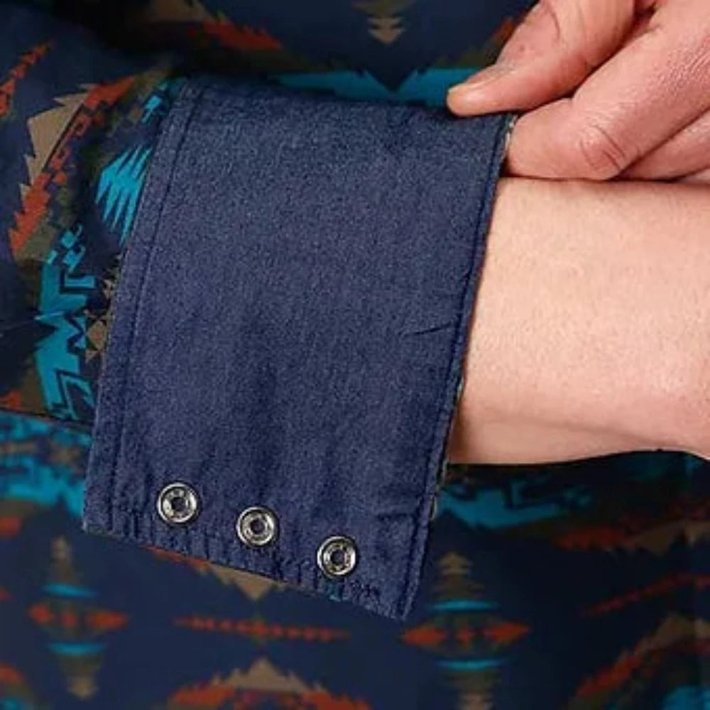 Men's Roper Horizontal Print Blanket Design Western Shirt