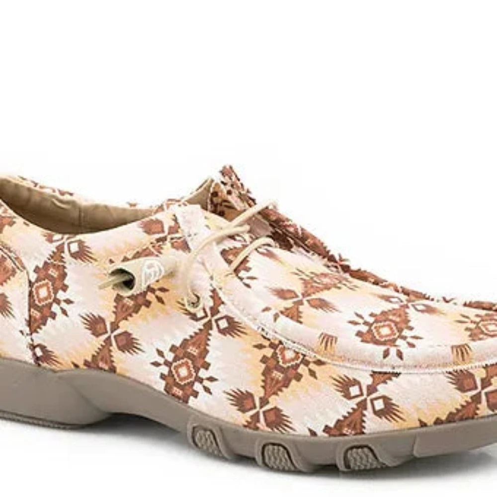 Kid's Roper Tan 'Chillin Aztec' Design Slip-On Shoes