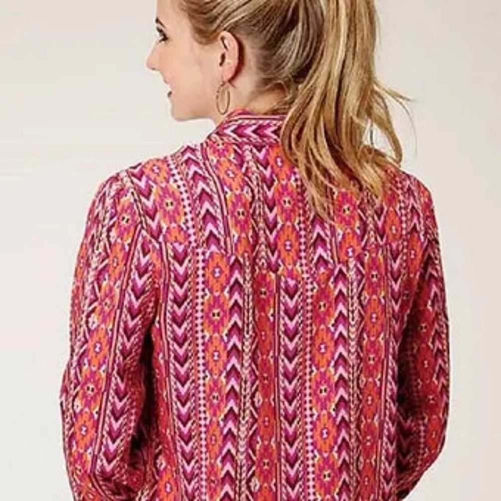 Roper Women's AZTEC PRINT WESTERN SHIRT BLOUSE w/ Snaps