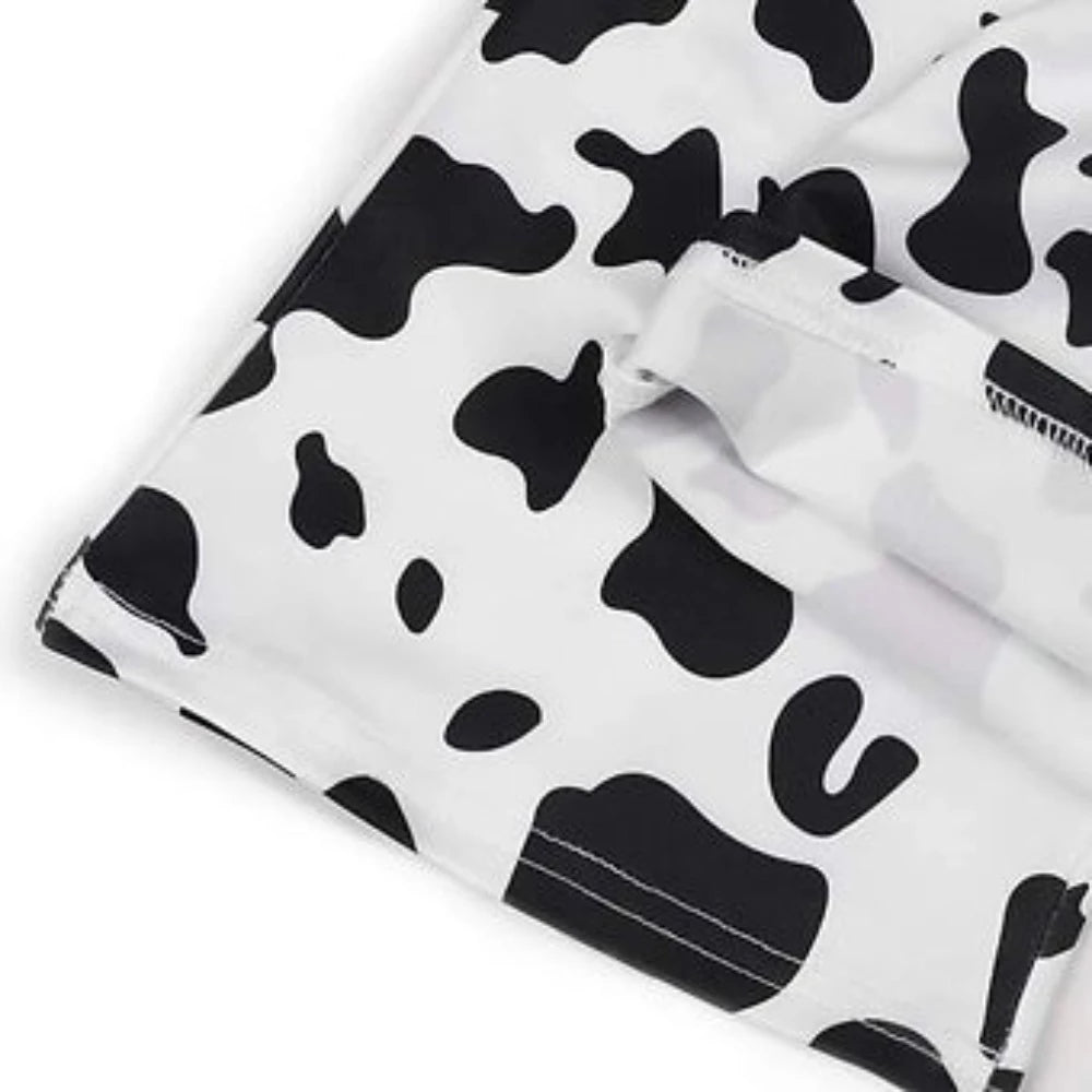 Girl's Cow Print Flared Leg Pants
