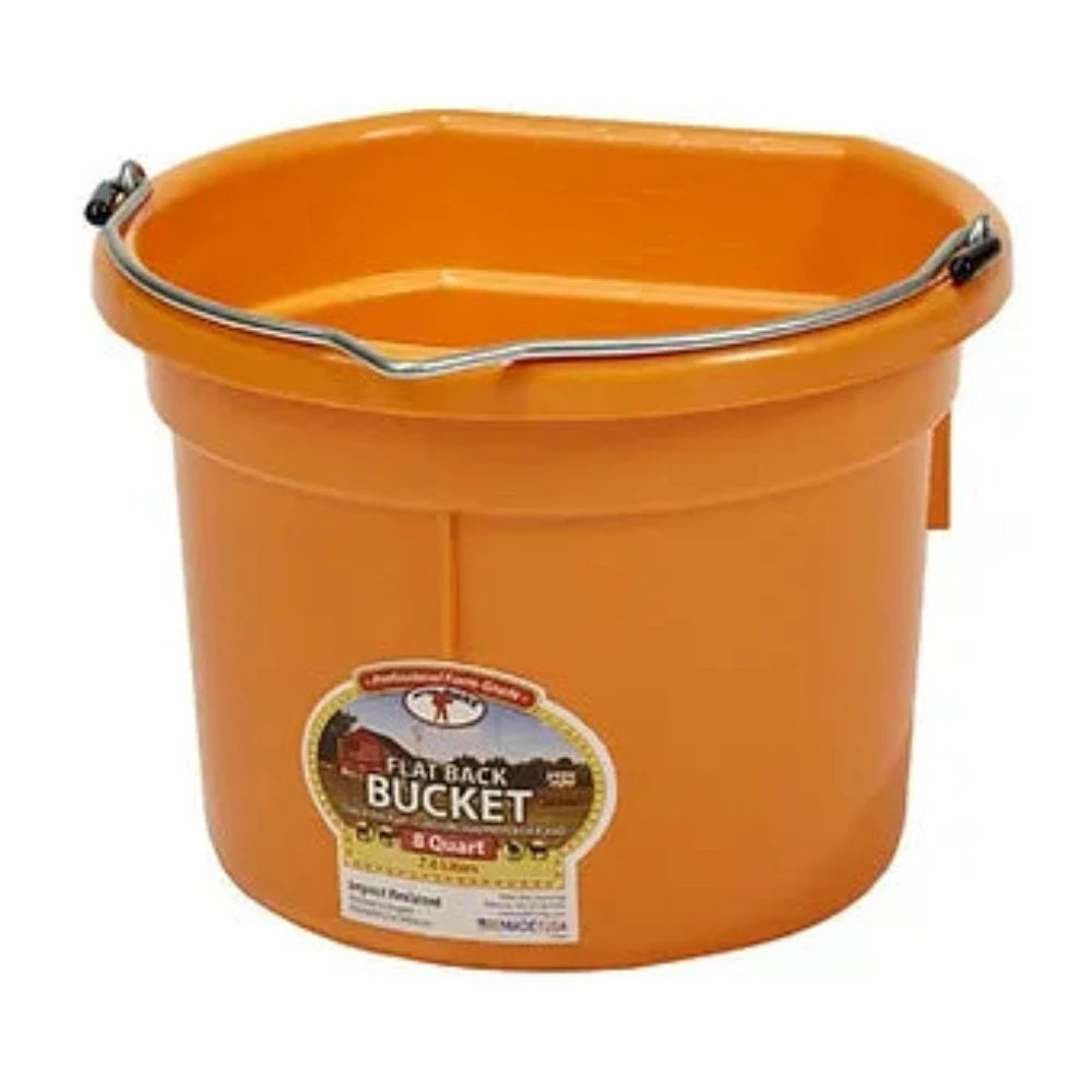 8 Quart Duraflex Plastic Flat Back Bucket