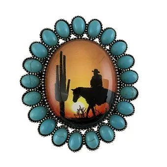Cowboy Cactus Sunset Photo Pop Up Grip Stand
