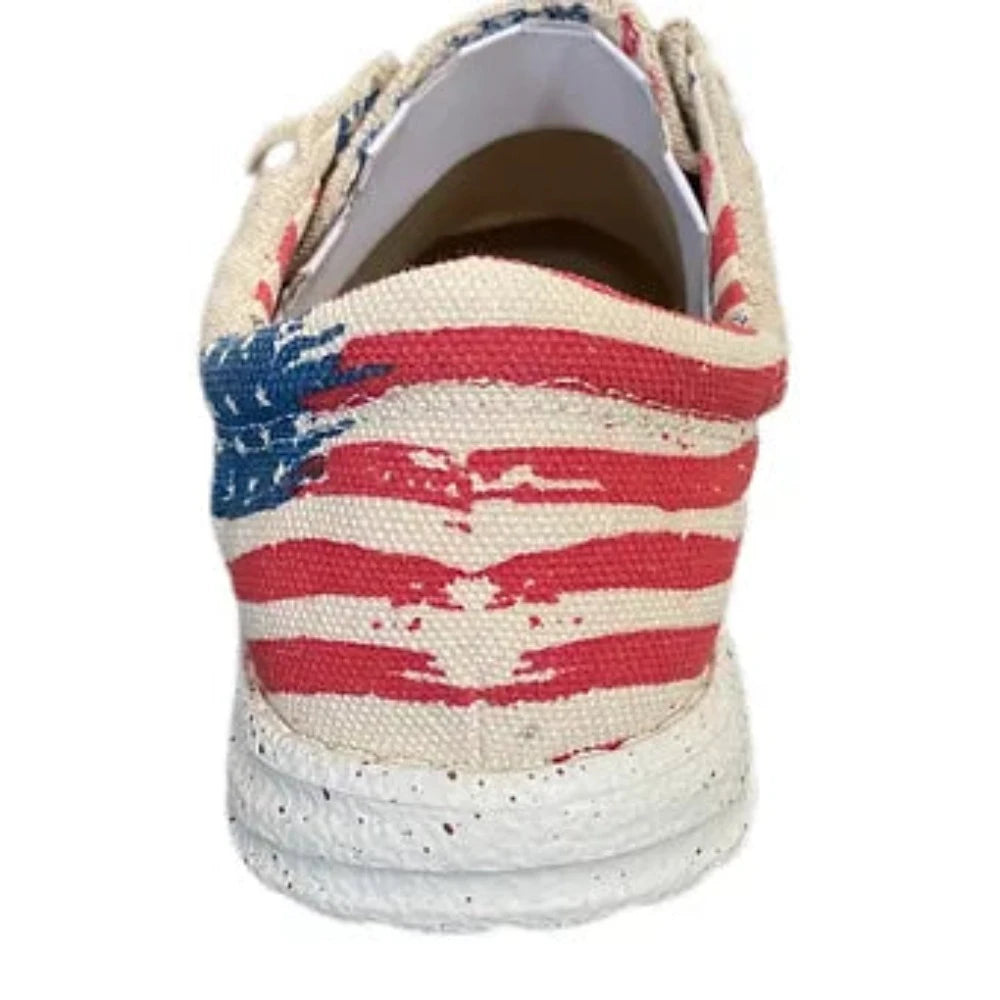 Women's Roper Canvas Shoes w/ USA Flag heels